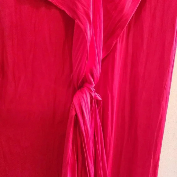 Zara 100% Polyester Maxi Dress Women Size XS Red V-Neck Sleeveless Zip - Picture 11 of 11